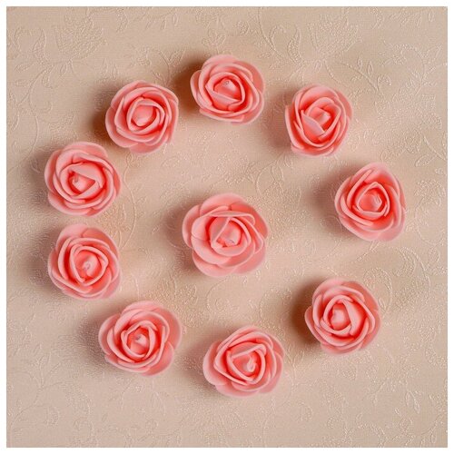 Набор цветов для декора из фоамирана D 3 см 10 шт персиковый 470₽