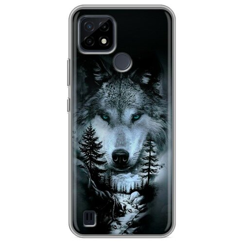 Дизайнерский силиконовый чехол для Реалми С21 / Realme C21 Лесной волк