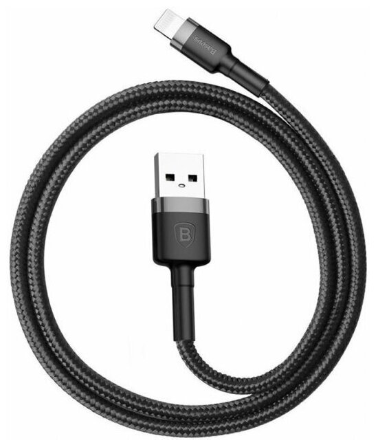 Кабель Baseus CALKLF-CG1 Cafule Cable USB to Lightning 1.5A 2m Gray+Black