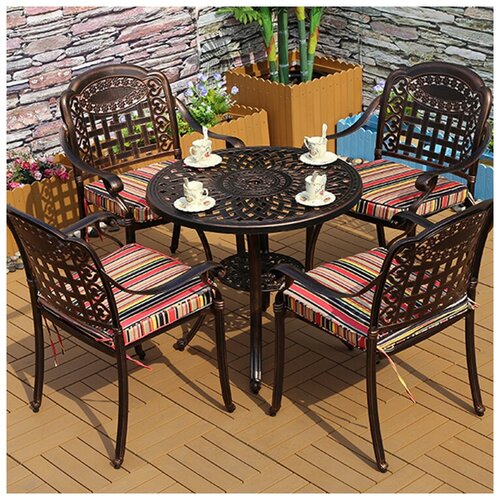 Комплект мебели из литого алюминия стол круглый сорренто 