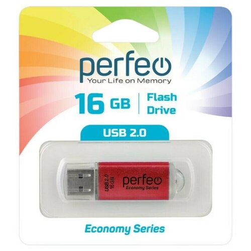 USB Флеш-накопитель USB накопитель Perfeo USB 16GB E01 Red economy series perfeo usb drive 16gb e01 red pf e01r016es