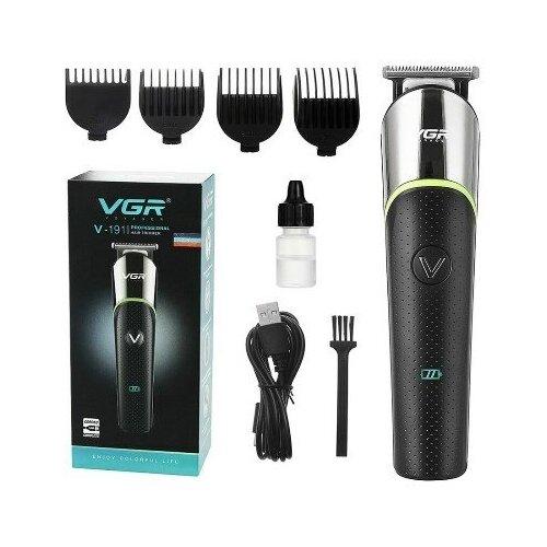Машинка для стрижки волос VGR V-191 аккумулятор 4 сменные насадки Триммер для усов и бороды 80100₽