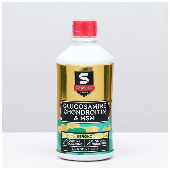 Витамины SportLine Glucosamine & Chondroitin & MSM, яблоко, 500 мл. В наборе 1шт.