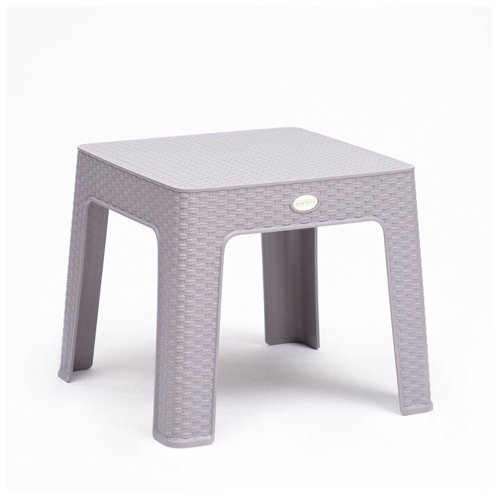 Кофейный столик "Ротанг" 44 х 44 х 41 см, серый - фотография № 3