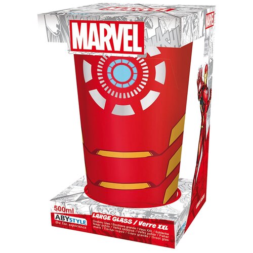 Бокал стеклянный Marvel Large Glass XXL 400 ml Iron Man box x2 ABYVER136