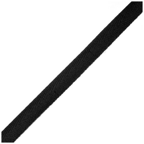Тесьма киперная, 10 мм x 50 метров, цвет: 005 черный (арт. 08 с-3495)