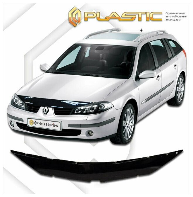 Дефлектор капота для Renault Laguna 2000-2007 Classic черный