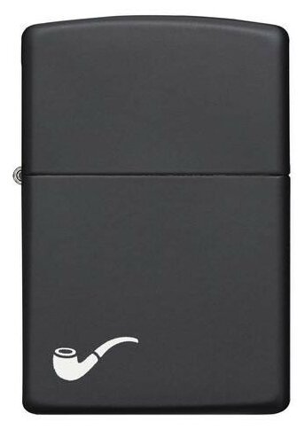 Оригинальная бензиновая зажигалка ZIPPO для трубок 218PL с покрытием Black Matte - фотография № 1