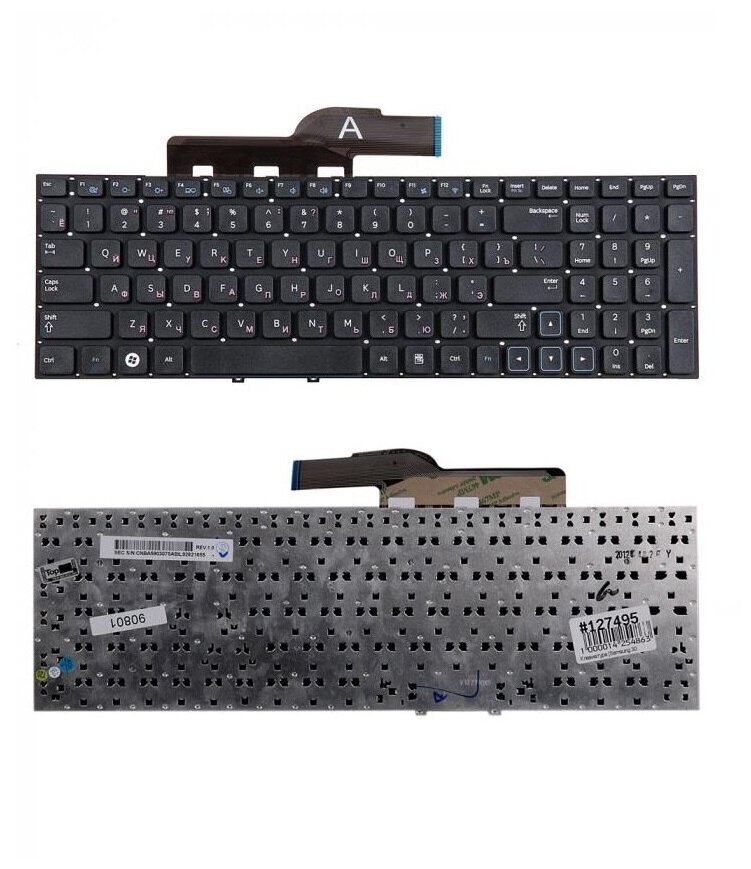 Keyboard / Клавиатура для ноутбука Samsung NP300E5A NP300E5A-A01RU черная без рамки гор Enter ZeepDeep