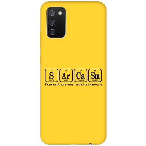 Силиконовый чехол на Samsung Galaxy A02s, Самсунг А02с Silky Touch Premium с принтом Sarcasm Element желтый силиконовый чехол с принтом sarcasm для samsung galaxy a02s самсунг а02с