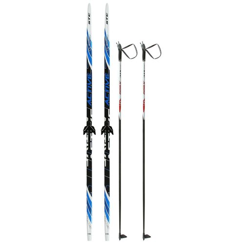 Комплект лыжный бренд ЦСТ Step, длина лыж 195 см, длина палок 155 см, крепление NN75 мм, цвет микс