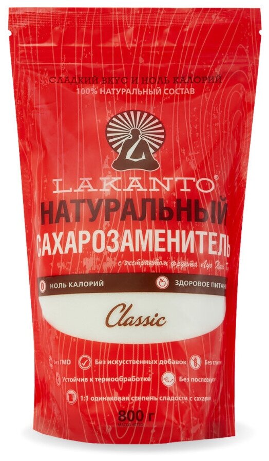 Сахарозаменитель Lakanto Classic на основе эритрита 800 г