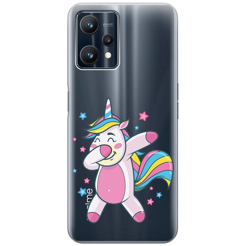 Силиконовый чехол с принтом Unicorn Dab для Realme 9 Pro / Рилми 9 Про силиконовый чехол с принтом lady unicorn для realme 10 pro реалми 10 про