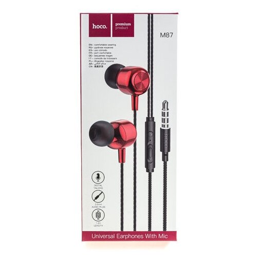 Наушники с микрофоном HOCO M87 красный 570₽