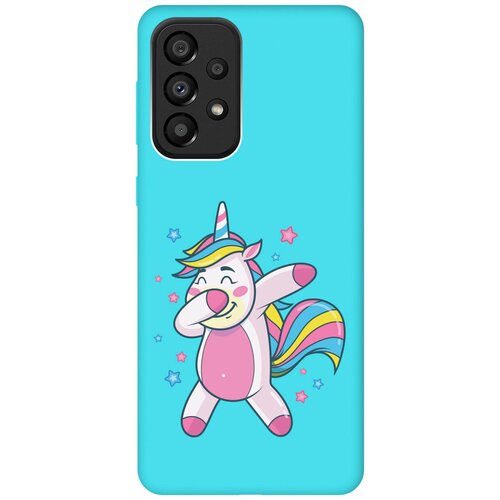 Матовый чехол Unicorn Dab для Samsung Galaxy A33 5G / Самсунг А33 5Г с 3D эффектом бирюзовый матовый чехол unicorn для samsung galaxy a33 5g самсунг а33 5г с 3d эффектом бирюзовый