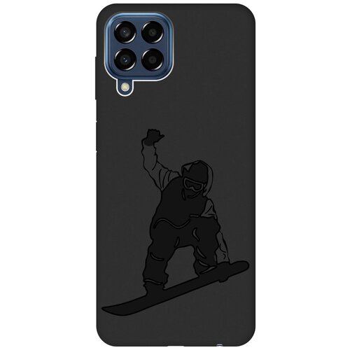 Матовый чехол Snowboarding для Samsung Galaxy M33 5G / Самсунг М33 5г с 3D эффектом черный матовый чехол bull shit для samsung galaxy m33 5g самсунг м33 5г с 3d эффектом черный