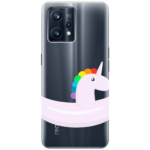 Силиконовый чехол с принтом Unicorn Swim Ring для Realme 9 Pro+ / Рилми 9 Про+ силиконовый чехол с принтом love charger для realme 9 pro рилми 9 про