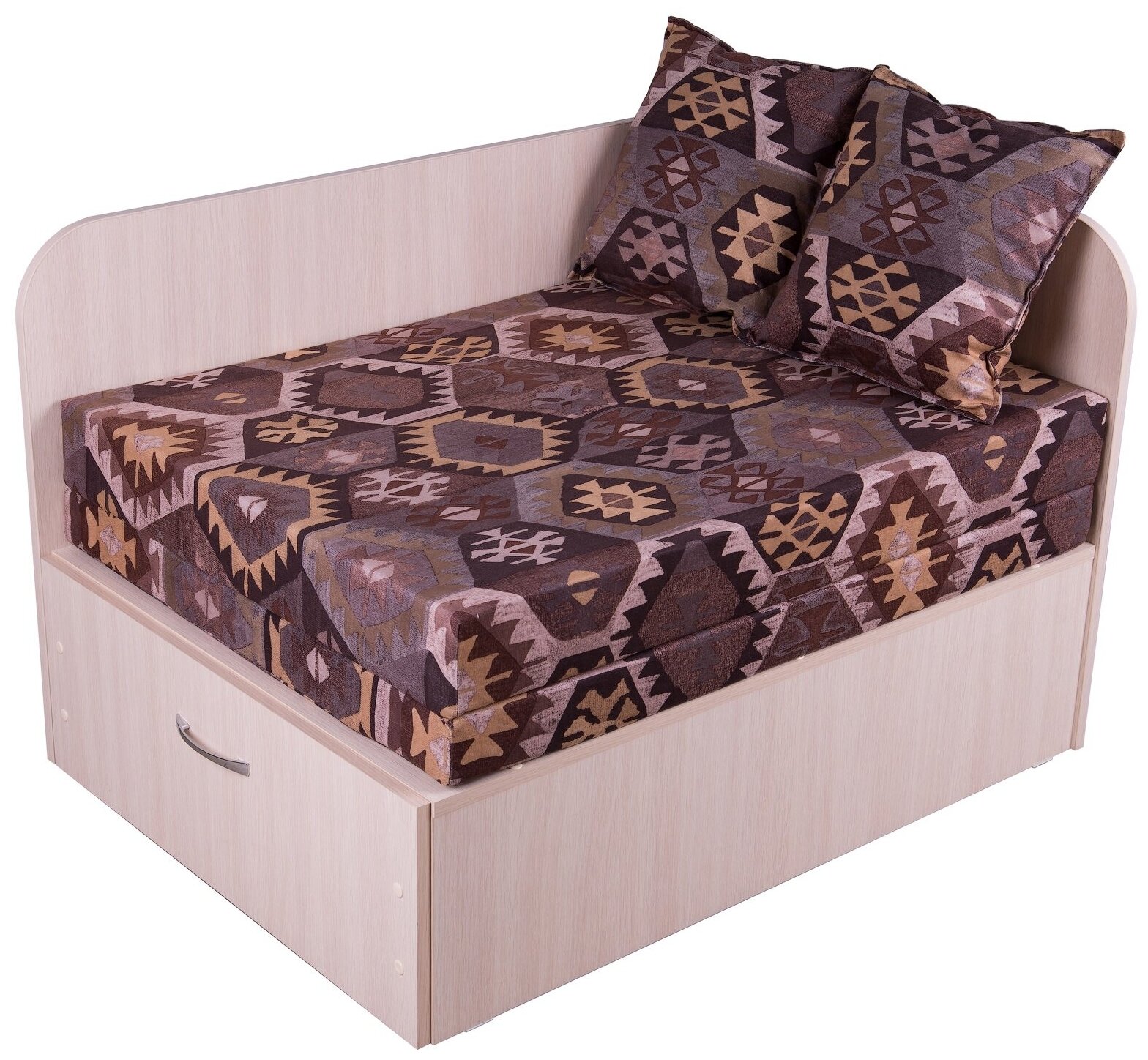 Диван-кровать раскладной детский «Чижик», коричневый с принтом, 98*72*63 см, молочный дуб, для детской комнаты