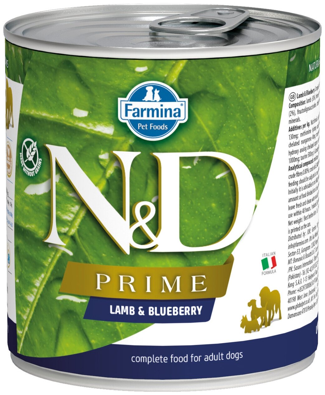 Фармина N&D DOG PRIME LAMB&BLUEBERRY 6шт х 285 г