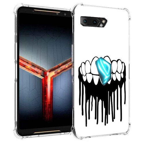 Чехол задняя-панель-накладка-бампер MyPads зубы для Asus ROG Phone 2 ZS660KL противоударный чехол задняя панель накладка бампер mypads болею рыбалкой для asus rog phone 2 zs660kl противоударный