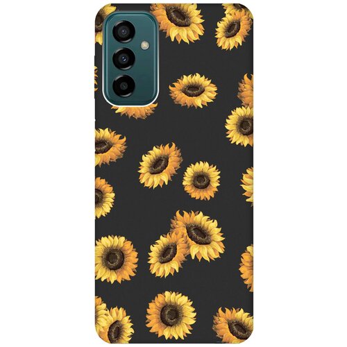 Матовый чехол Sunflowers для Samsung Galaxy M23 5G / Самсунг М23 5г с 3D эффектом черный матовый чехол formula для samsung galaxy m23 5g самсунг м23 5г с 3d эффектом черный