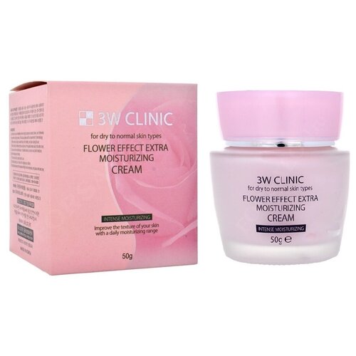 3W CLINIC Flower Effect Extra Moisturizing Крем для лица увлажняющий, 50 гр крем для тела lipobase крем