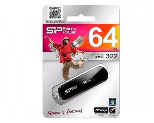 USB флешка Silicon Power 64Gb LuxMini 322 black USB 2.0