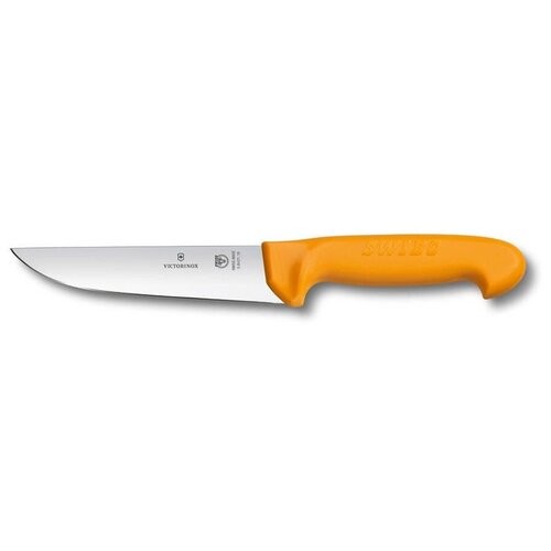 Кухонные ножи и ножницы VICTORINOX Нож кухонный Victorinox Swibo (5.8421.16) стальной разделочный для мяса лезв.160мм прямая заточка желтый