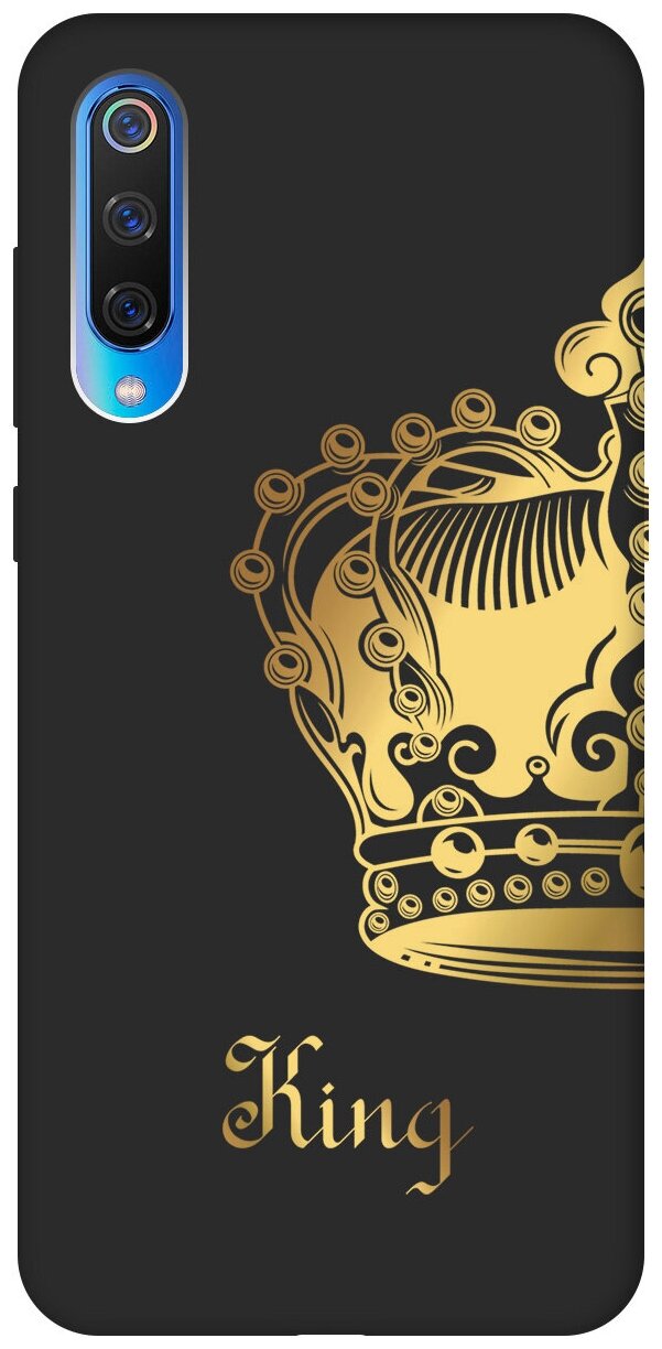 Матовый чехол True King для Xiaomi Mi 9 / Сяоми Ми 9 с 3D эффектом черный