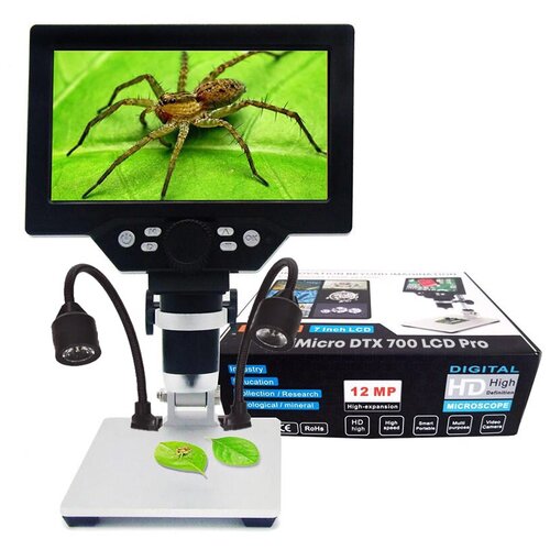 Электронный цифровой микроскоп с дисплеем и записью для пайки, ювелирных и прикладных работ DigiMicro DTX 700 LCD Pro