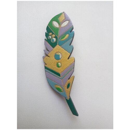 Брошь ручной работы из дерева 16