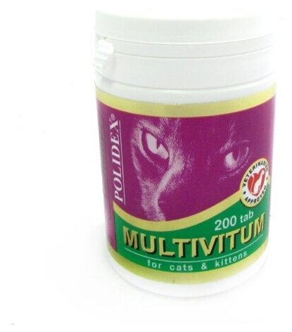 Витамины Polidex Multivitum для кошек , 200 таб.