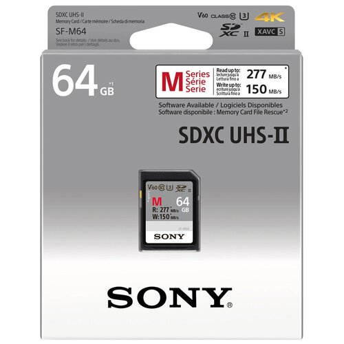 Карта памяти Sony SDXC 64GB V60 UHS-II 150/277Mb/s SF-M