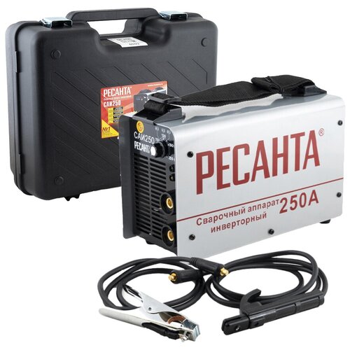 Сварочный аппарат инверторный Ресанта САИ 250 В кейсе 250 ампер комплект кабелей 1289000₽