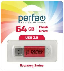 USB Флеш-накопитель USB накопитель Perfeo 64GB E01 Red economy series