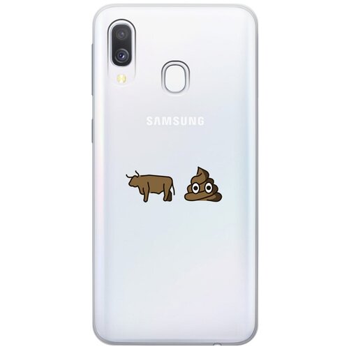 Силиконовый чехол с принтом Bull Shit для Samsung Galaxy A40 / Самсунг А40 матовый чехол bull shit для samsung galaxy a40 самсунг а40 с 3d эффектом черный
