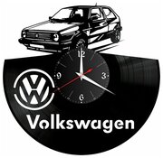 Часы из винила Redlaser "Volkswagen, Фольксваген, логотип, автомобиль" VW-10433