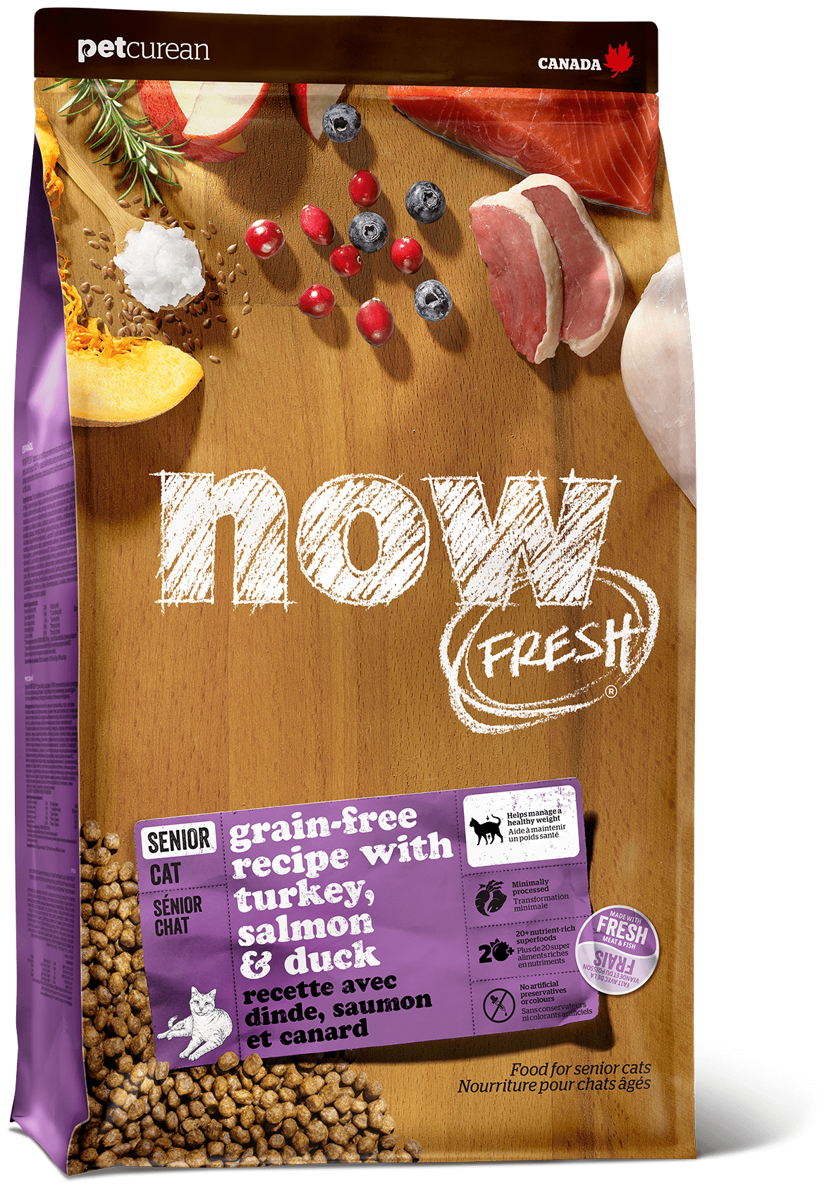 NOW FRESH - Корм для кошек, с индейкой, уткой и овощами, контроль веса, беззерновой (Fresh Grain Free Senior Cat Recipe)