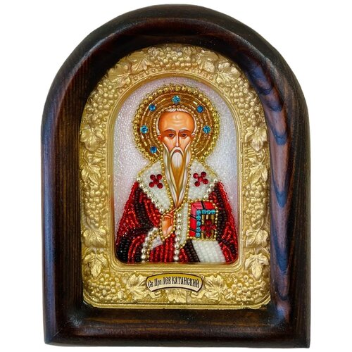 Икона Лев Катанский, Преподобный (бисер)