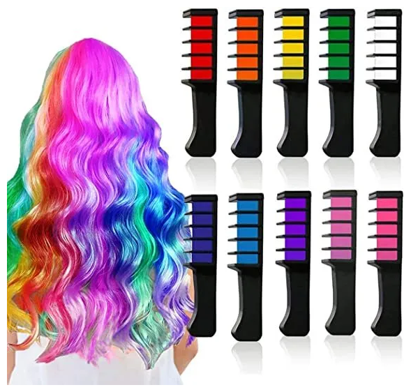 Мелки для окрашивания волос Hair Color Comb, 6 цветов в форме расчески / набор мелков