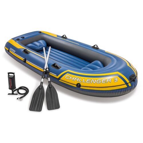 Надувная лодка Intex 68370 Challenger 3 + вёсла + насос (295х137х43см) уличная лодка для весла надувные лодки ремонт каноэ клеевые материалы надувная игрушечная лодка доска для серфинга скоростные лодки