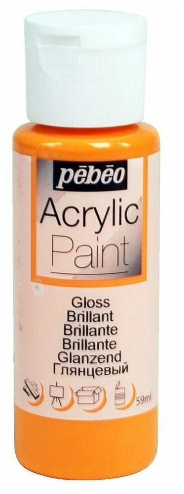 Краски акриловые PEBEO Acrylic Paint декоративная глянцевая 59 мл 097847 оранжевый