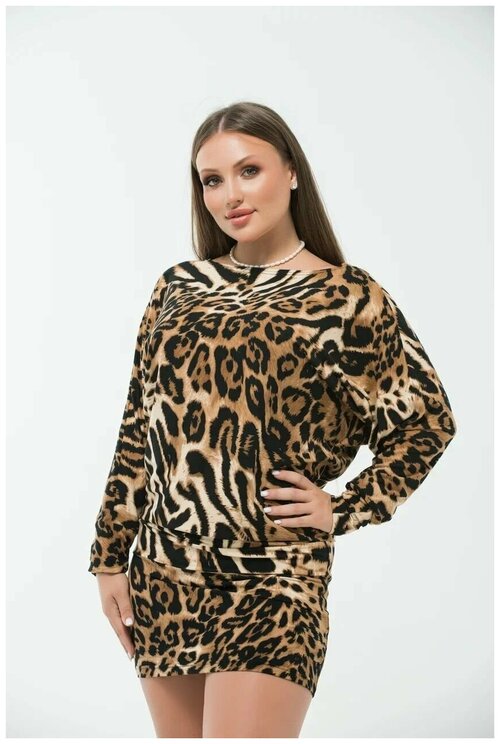 Женское платье туника леопард FL190