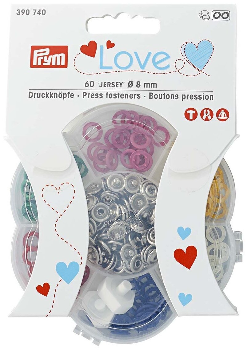 Кнопки Джерси Prym Love Color, 8мм, 6*10шт, Prym