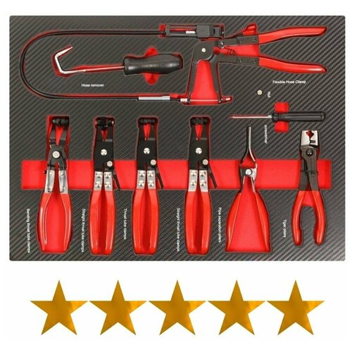 Набор инструментов для снятия установки хомутов 9пр в ложементе EVERFORCE EF-21035 7800₽