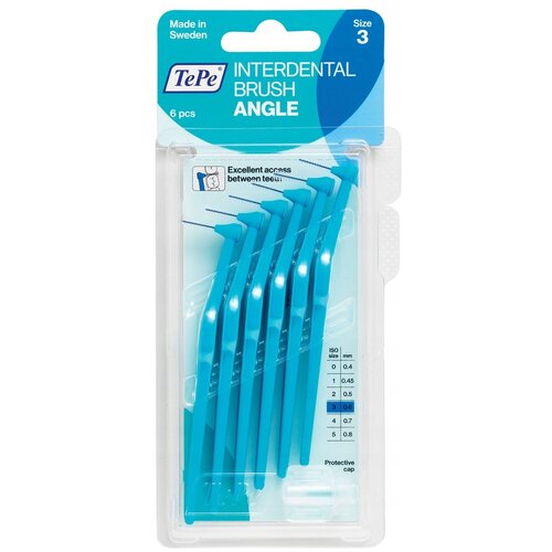 Межзубные ершики TePe Angle Blue 0,6 мм межзубный ершик tepe angle размер 5 0 8 мм