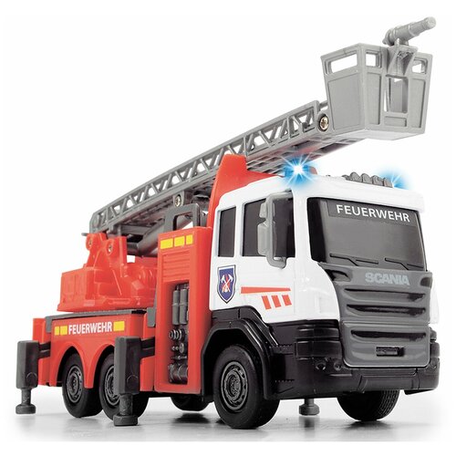 Пожарная машинка автолестница SCANIA die-cast 17 см свет звук Dickie Toys 3712016-2 пожарный автомобиль dickie toys 3712016 1 17 см красный