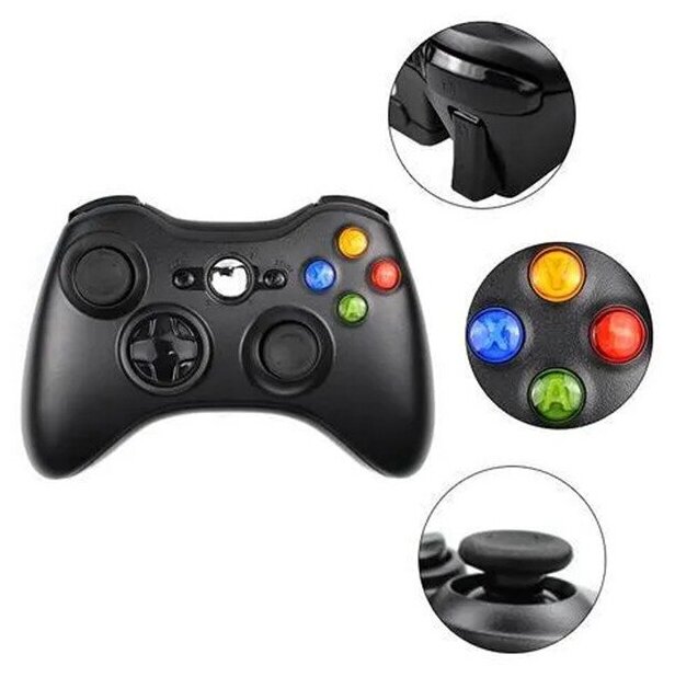 Беспроводной джойстик геймпад Wireless Controller для Windows ПК и XBOX 360 черный