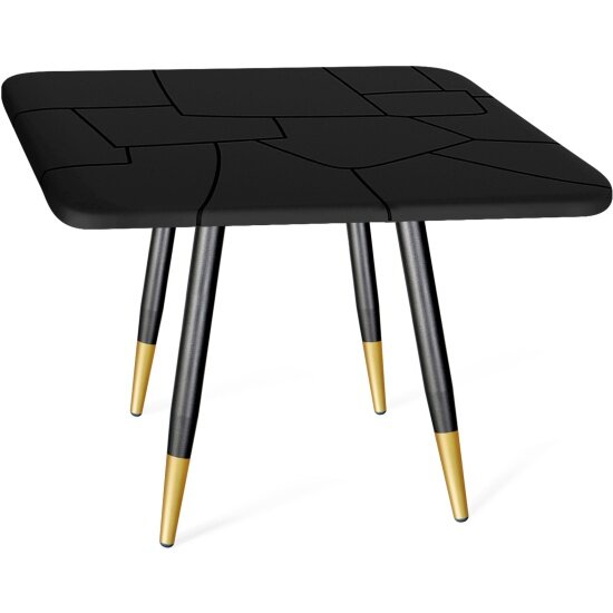 фото Стол обеденный SHEFFILTON SHT-TU14/TТ 83/83 чёрный/чёрный муар/золото