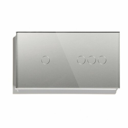 Сенсорный выключатель 4 клавиши, 2 поста (1G+3G) стекло 157х86мм цвет серый
